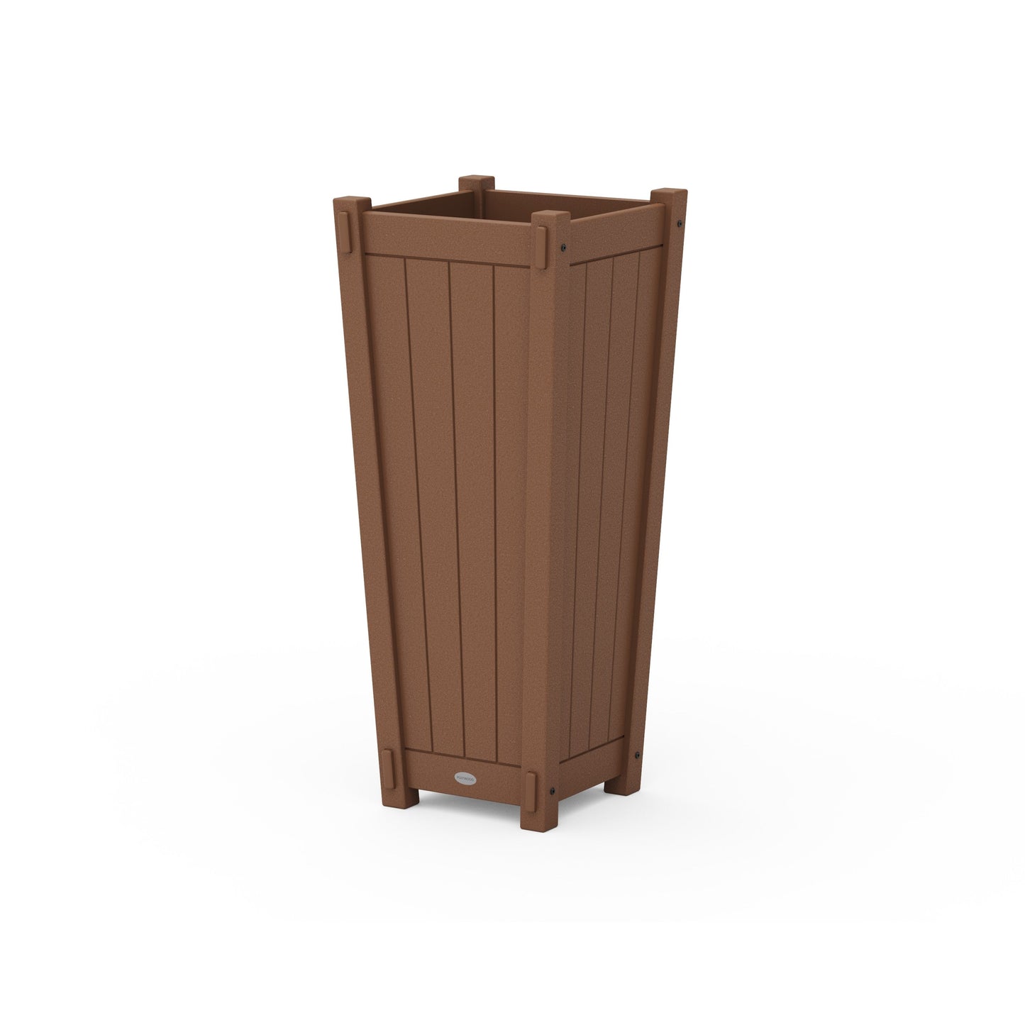 POLYWOOD Vineyard Tapered Square Tall Planter Box — Teak