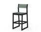 POLYWOOD EDGE Sling Bar Side Chair — Black / Dupioni Sea Mist Sling