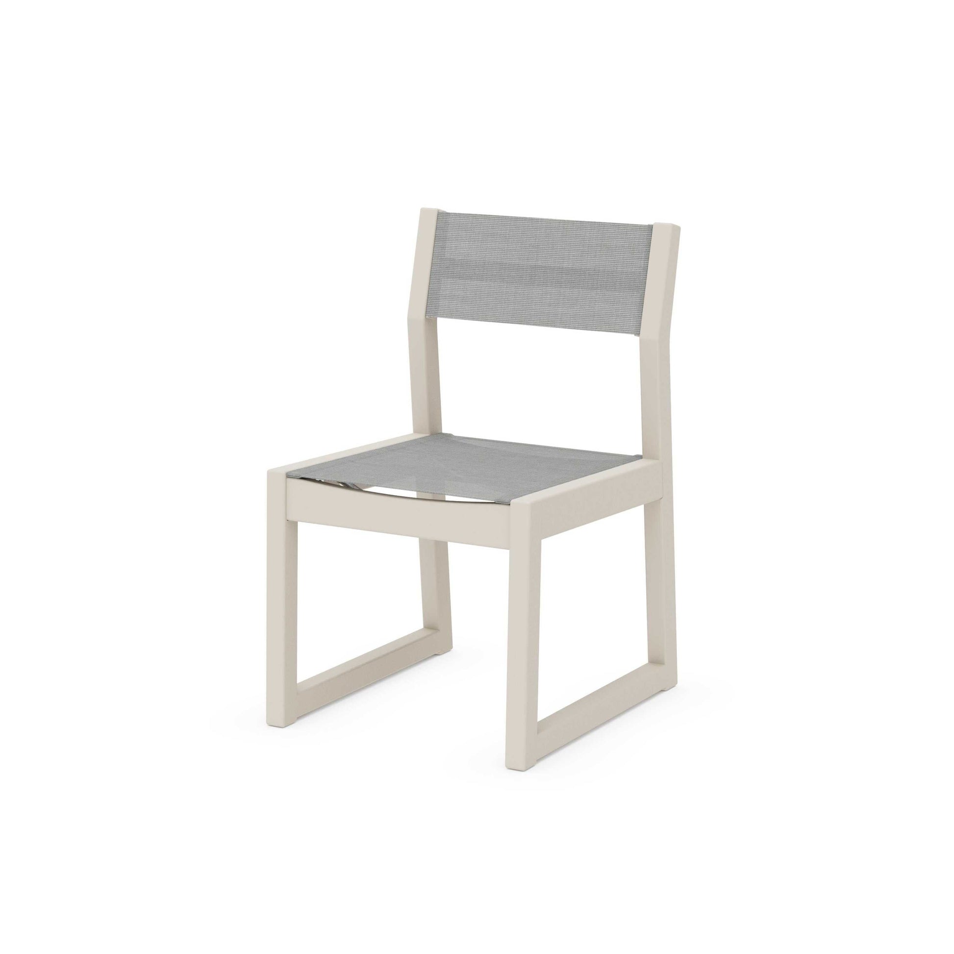 POLYWOOD EDGE Sling Dining Side Chair — Sand / Metallic Sling