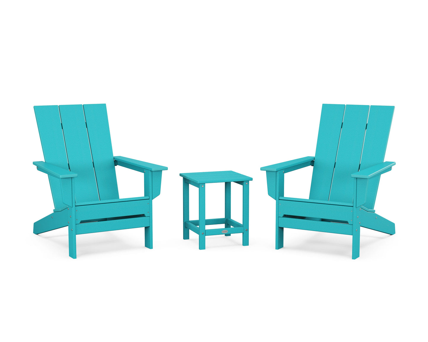 POLYWOOD 3-Piece Modern Studio Adirondack Set — Aruba