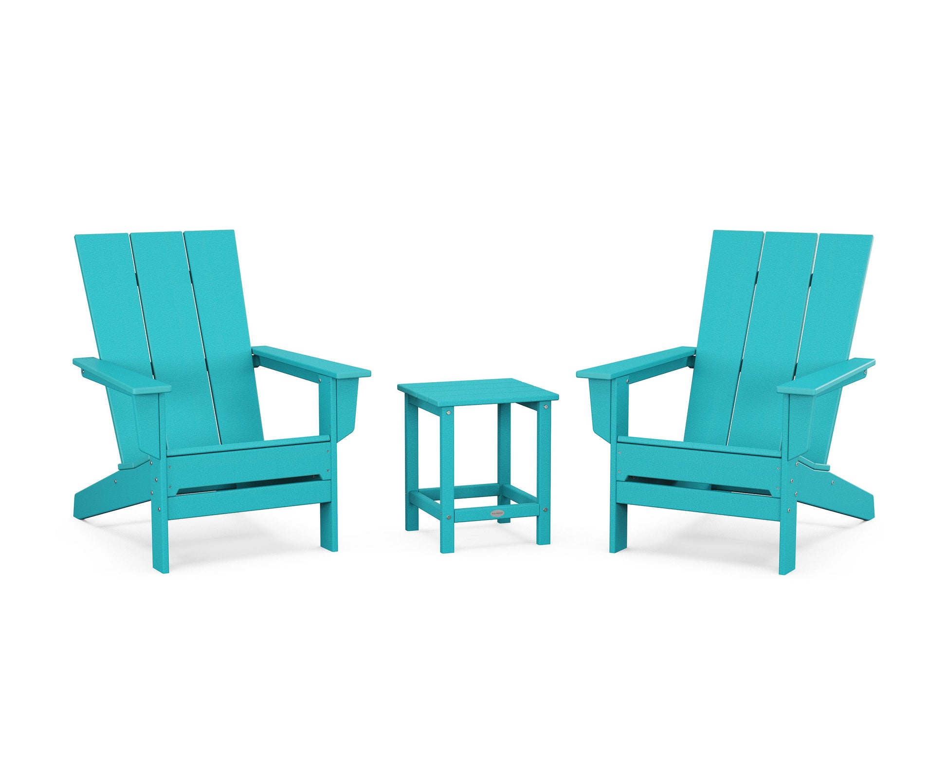 POLYWOOD 3-Piece Modern Studio Adirondack Set — Aruba
