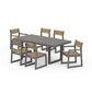 POLYWOOD EDGE Sling 7-Piece Dining Set — Driftwood / Burlap Sling
