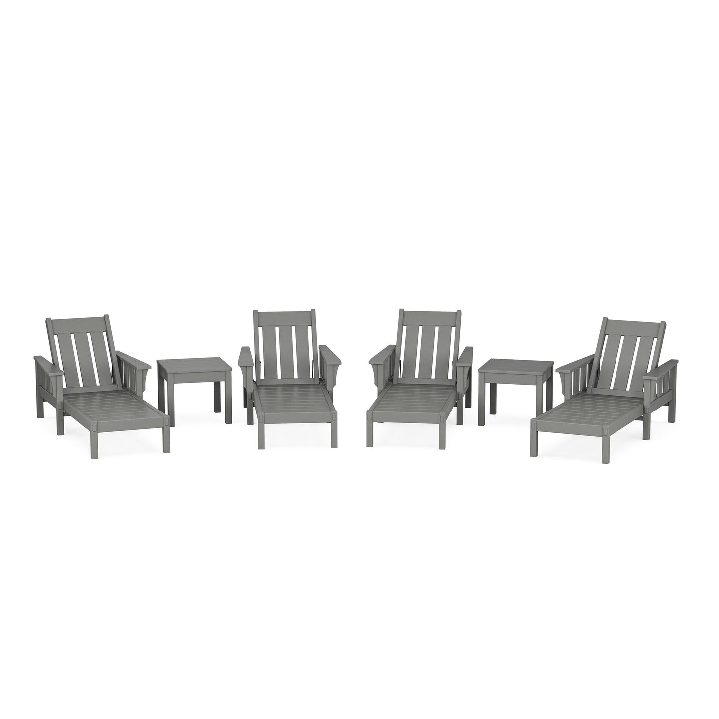 POLYWOOD Acadia 6-Piece Chaise Set — Slate Grey