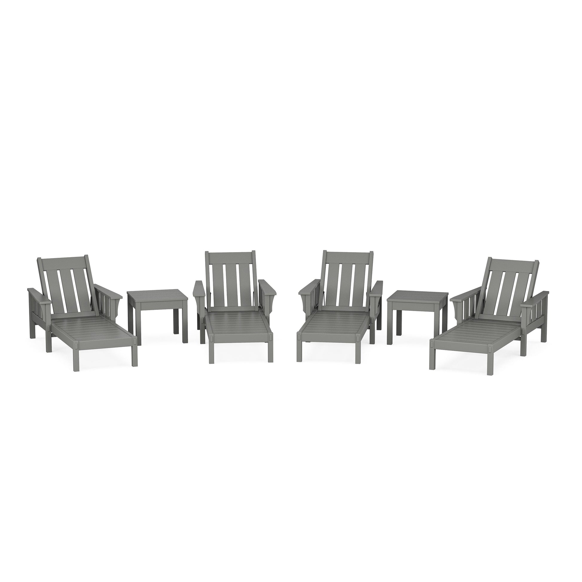 POLYWOOD Acadia 6-Piece Chaise Set — Slate Grey
