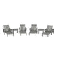 POLYWOOD Acadia 6-Piece Chaise Set — Slate Grey