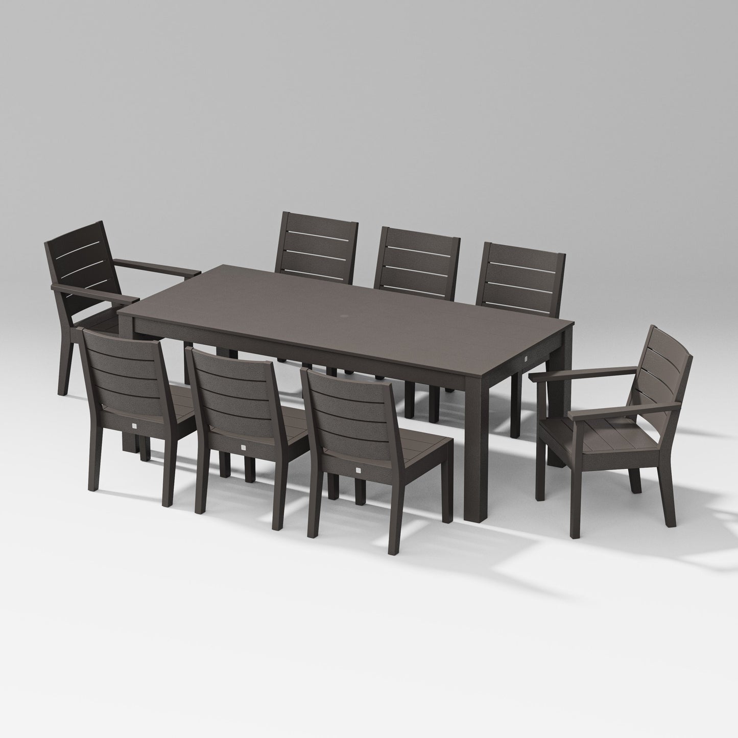 POLYWOOD Latitude 9-Piece Parsons Table Dining Set — Vintage Coffee