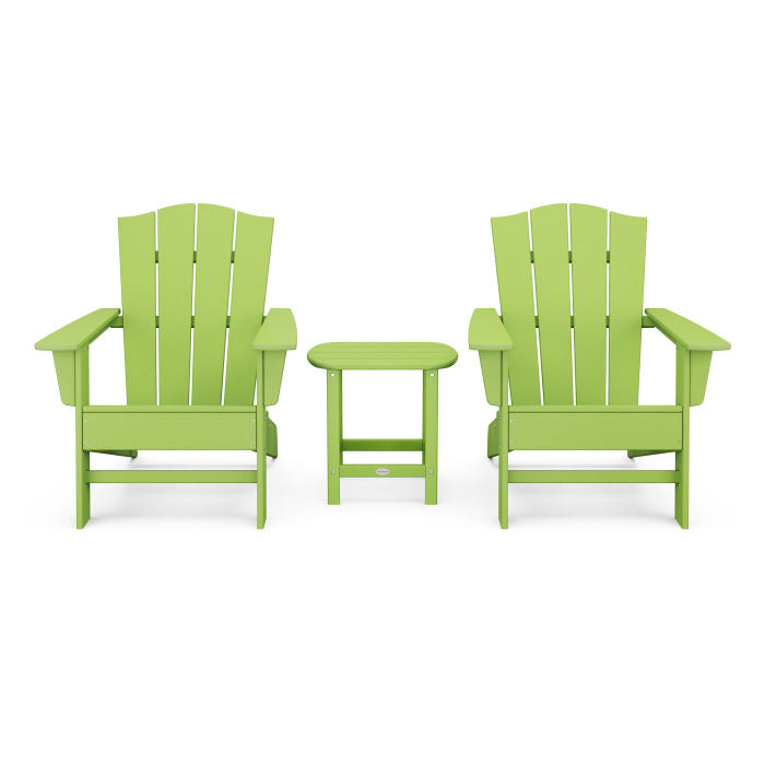 POLYWOOD Wave 3-Piece Adirondack Chair Set with The Crest Chairs FREE SHIPPING
