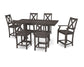 POLYWOOD Braxton 7-Piece Farmhouse Trestle Counter Set — Vintage Coffee