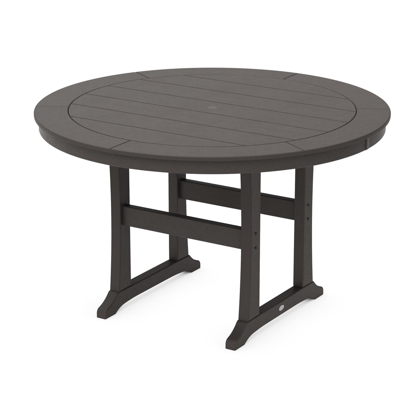 POLYWOOD Nautical Trestle 60" Round Counter Table — Vintage Coffee