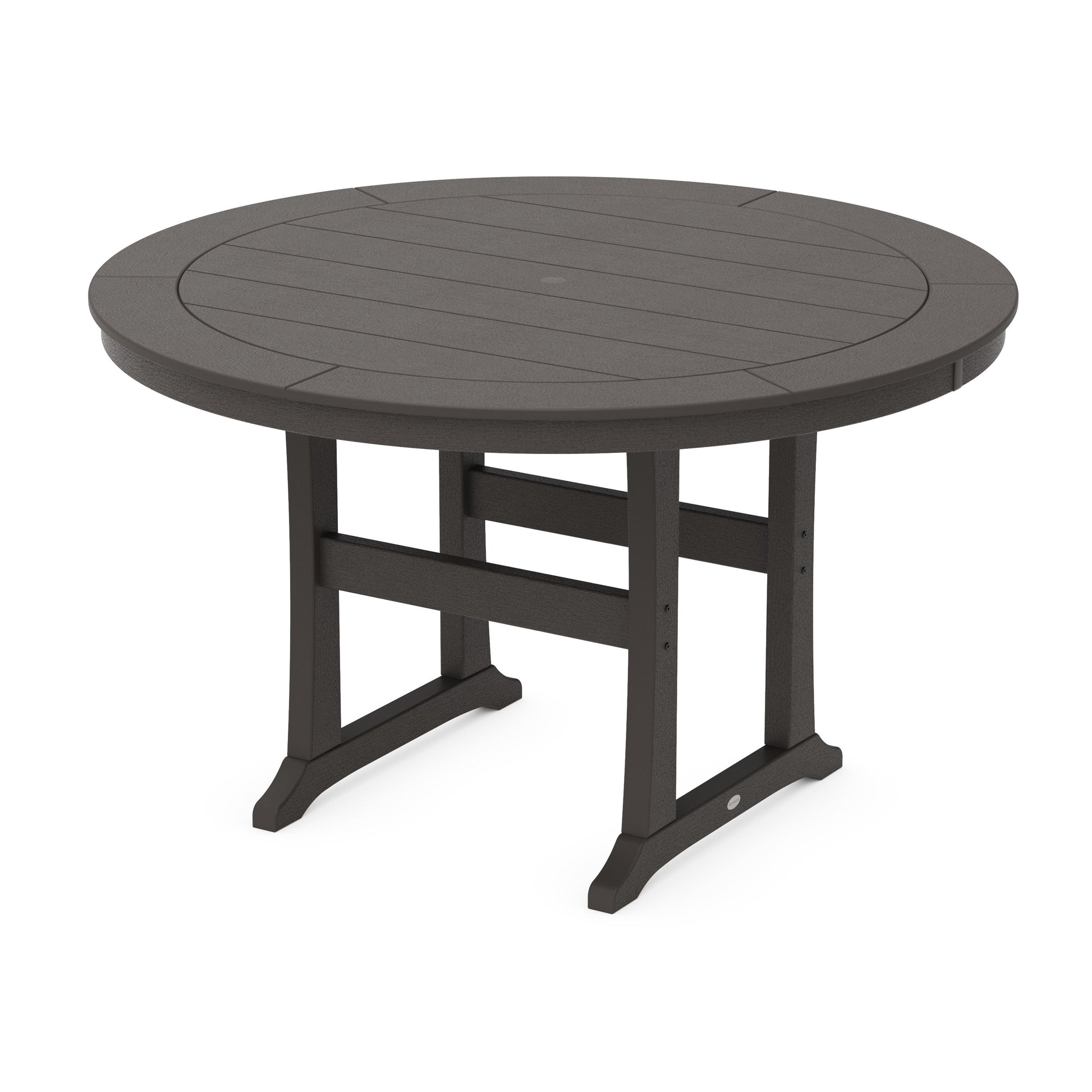 POLYWOOD Nautical Trestle 60" Round Counter Table — Vintage Coffee