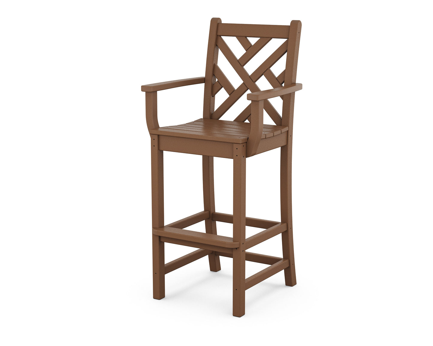 POLYWOOD Chippendale Bar Arm Chair — Teak