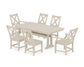 POLYWOOD Braxton 7-Piece Farmhouse Dining Set With Trestle Legs — Sand