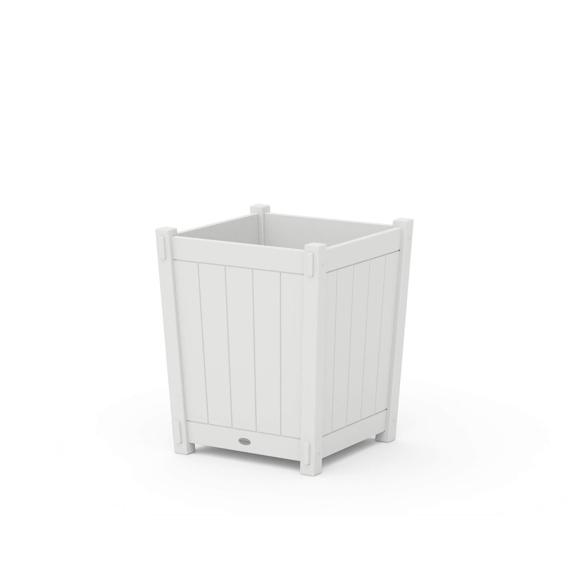 POLYWOOD Vineyard Large Tapered Square Short Planter Box — White