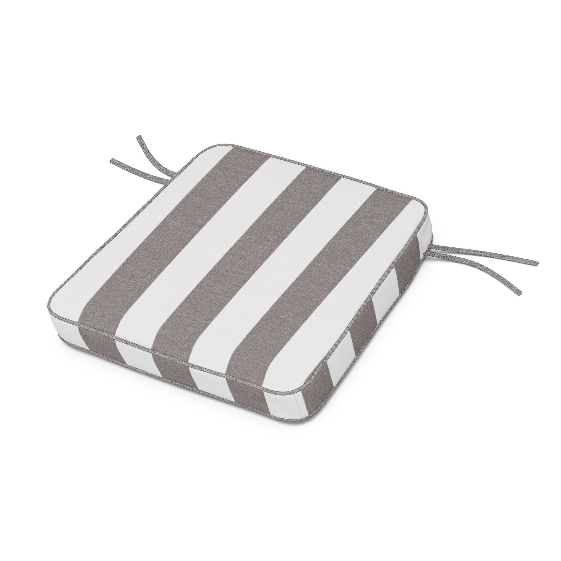 POLYWOOD Acadia Dining Arm Seat Cushion — Cabana Stripe Grey Mist
