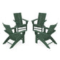 POLYWOOD 4-Piece Modern Curveback Adirondack Conversation Set — Green