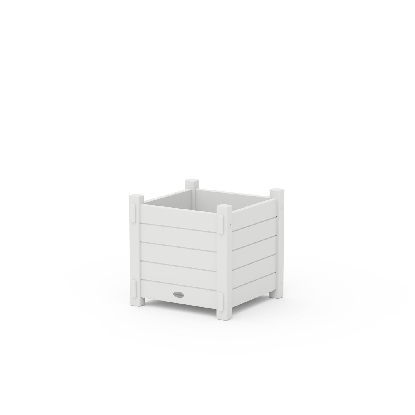 POLYWOOD Nautical Square Planter Box — White
