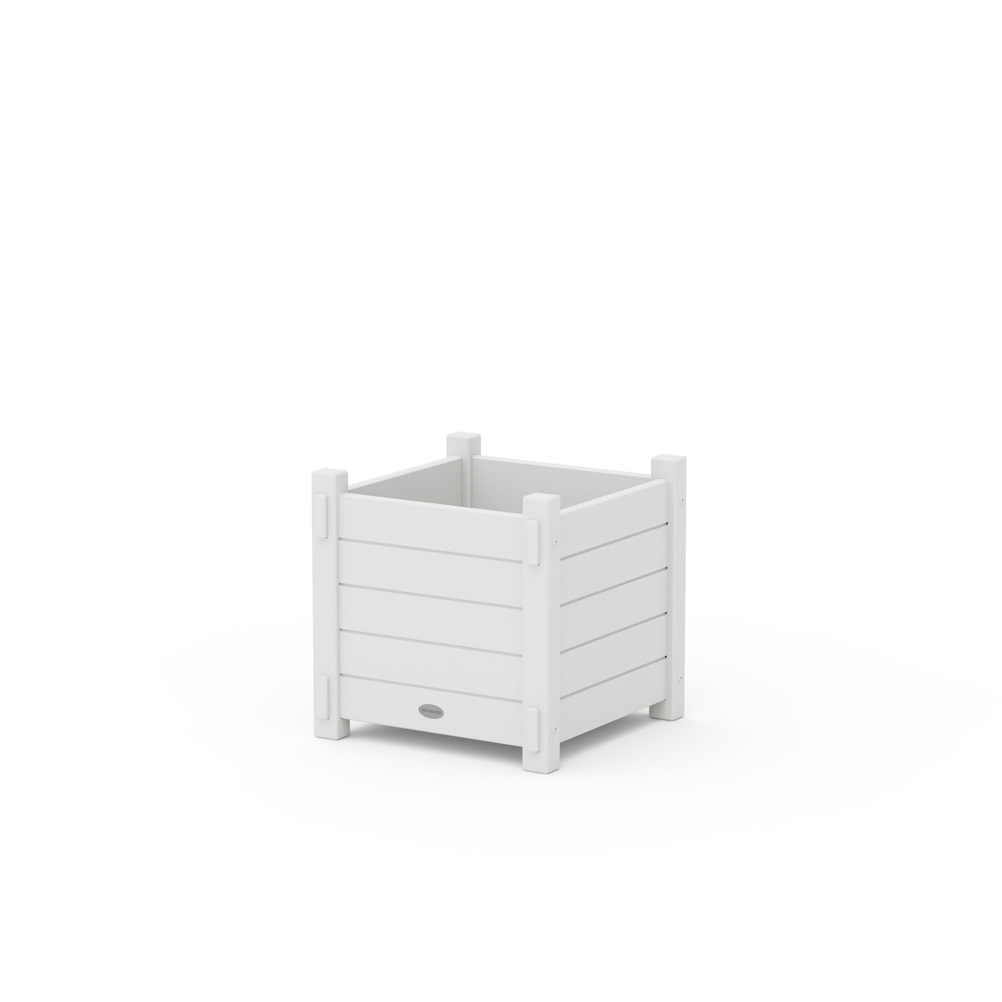 POLYWOOD Nautical Square Planter Box — White