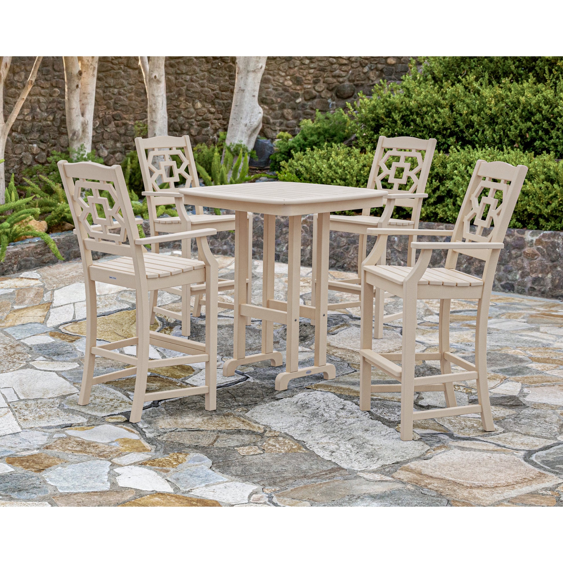 POLYWOOD Chinoiserie 5-Piece Bar Set