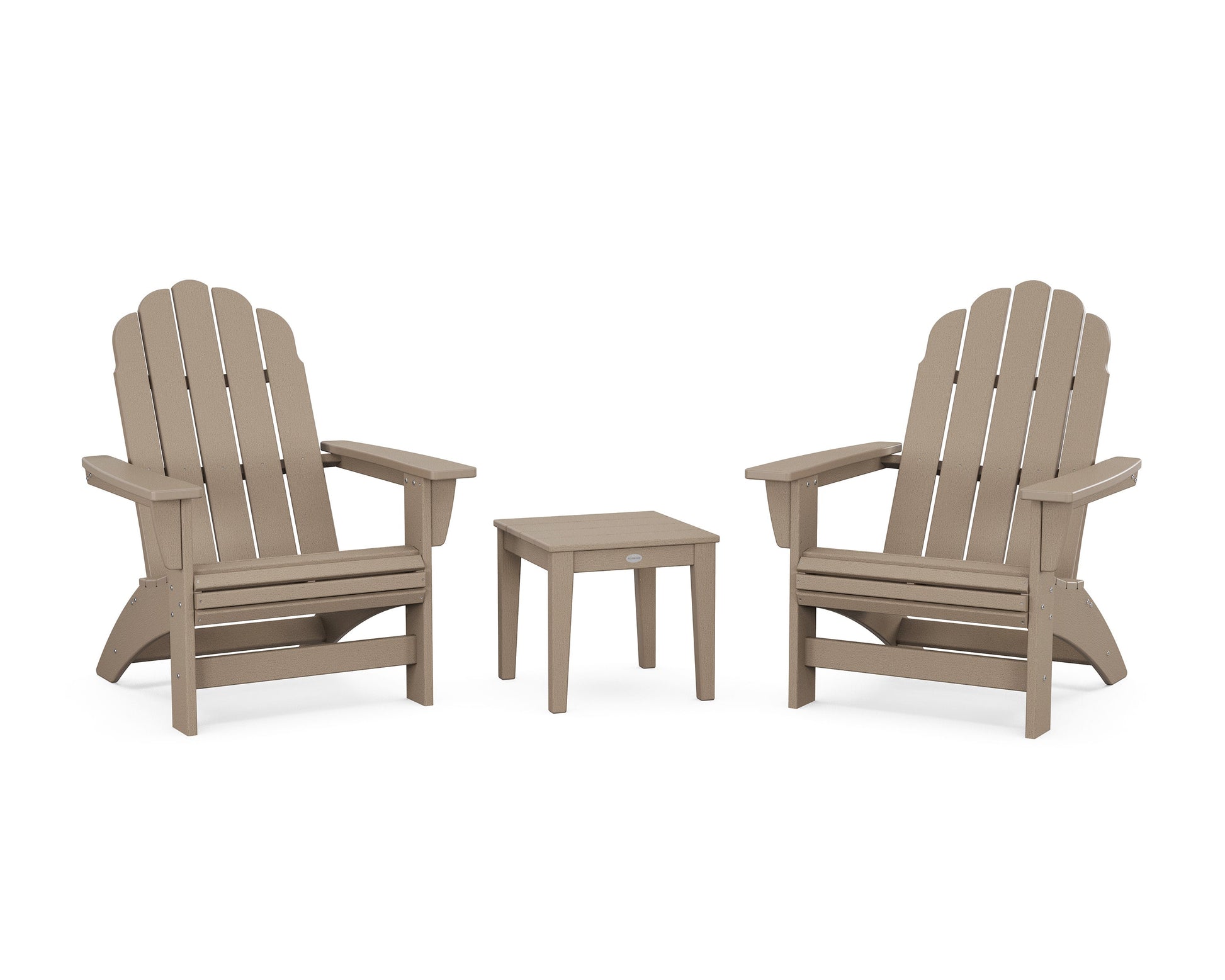 POLYWOOD 3-Piece Vineyard Grand Adirondack Set — Vintage Sahara