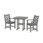 POLYWOOD Chippendale 3-Piece Dining Set — Slate Grey