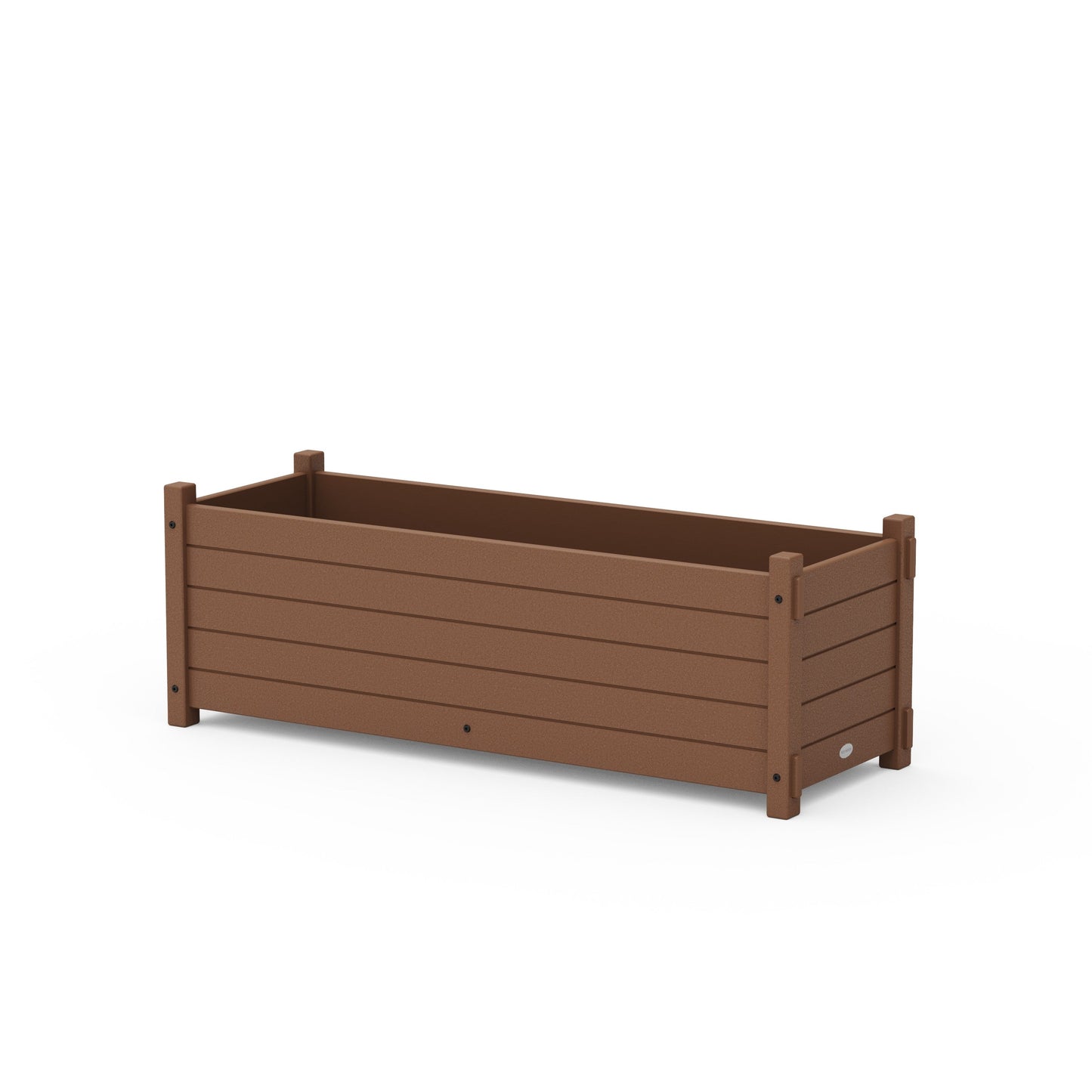 POLYWOOD Nautical Rectangle Triple Planter Box — Teak