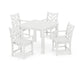 POLYWOOD Chippendale 5-Piece Parsons Dining Set — White
