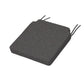 POLYWOOD Acadia Dining Side Seat Cushion — Ash Charcoal