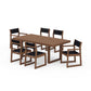 POLYWOOD EDGE Sling 7-Piece Dining Set — Teak / Black Sling