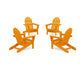 POLYWOOD 4-Piece Classic Adirondack Conversation Set — Tangerine