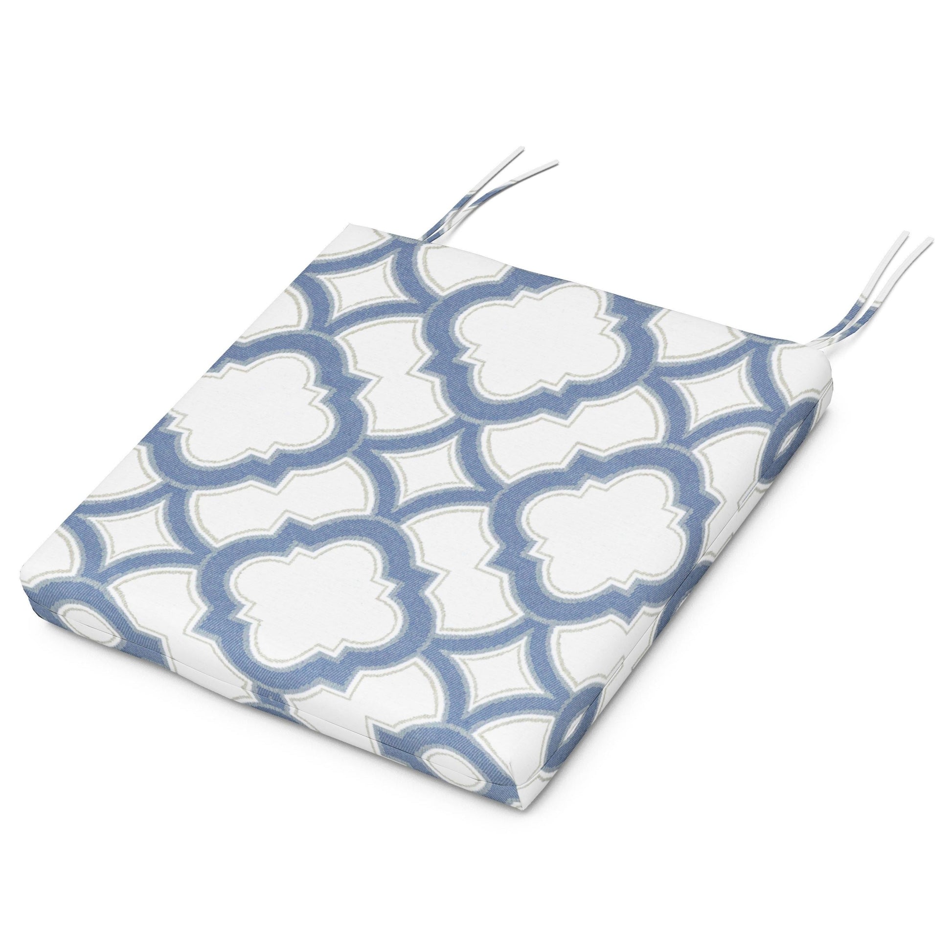 POLYWOOD Acadia Dining Side Seat Pad — Trellis Sky Blue