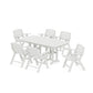 POLYWOOD Nautical Lowback 7-Piece Dining Set — Vintage White