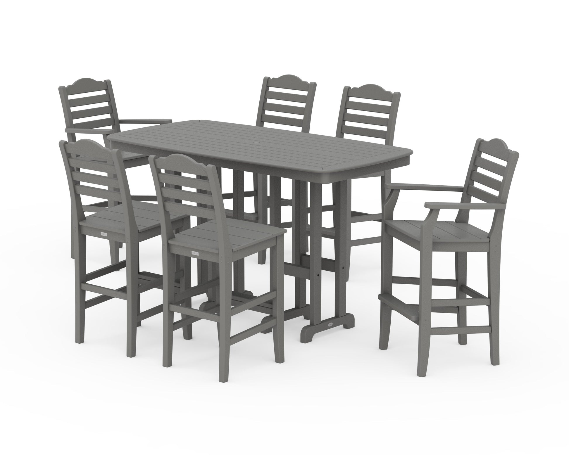 POLYWOOD Savannah 7-Piece Bar Set — Slate Grey
