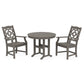 POLYWOOD Chinoiserie 3-Piece Farmhouse Dining Set — Driftwood