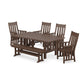 POLYWOOD Acadia 6-Piece Dining Set with Bench — Mahogany