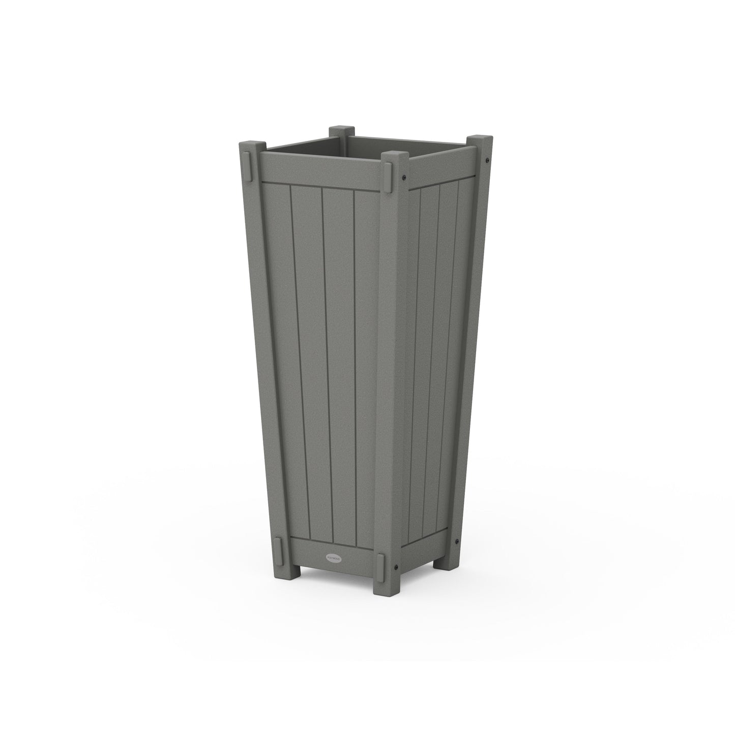 POLYWOOD Vineyard Tapered Square Tall Planter Box — Slate Grey