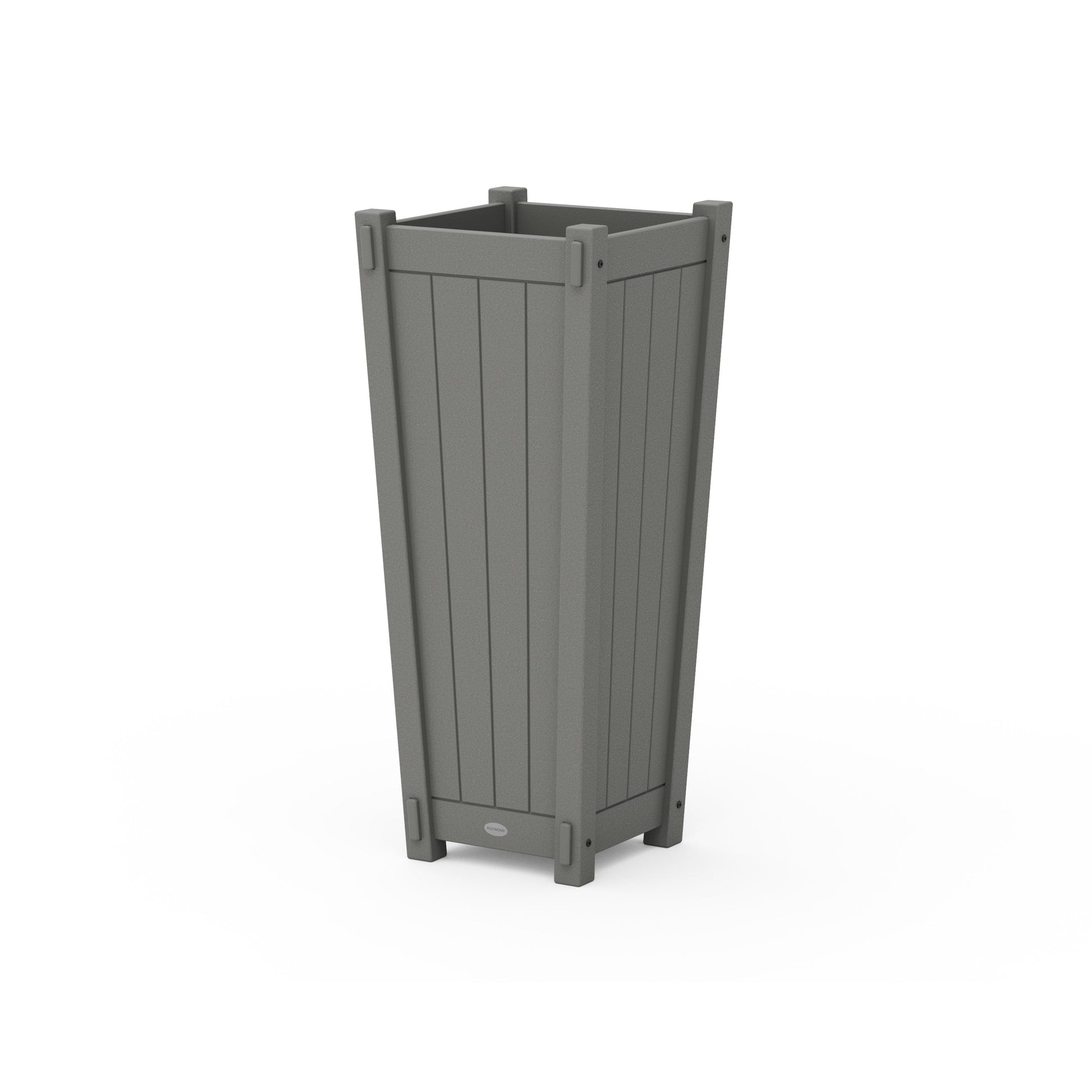 POLYWOOD Vineyard Tapered Square Tall Planter Box — Slate Grey