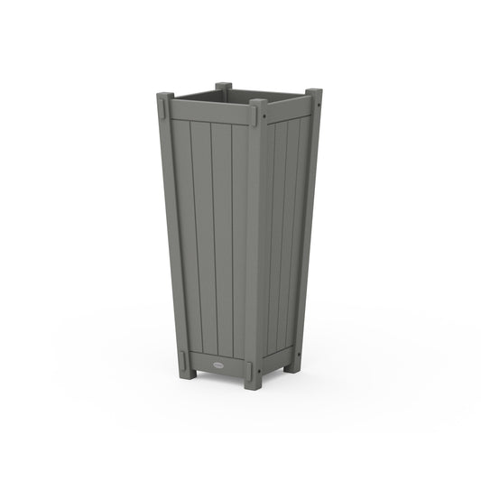 POLYWOOD Vineyard Tapered Square Tall Planter Box — Slate Grey
