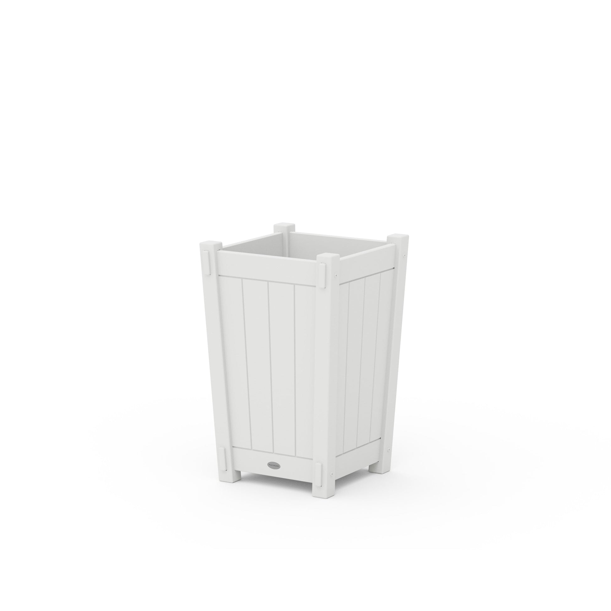 POLYWOOD Vineyard Tapered Square Short Planter Box — White