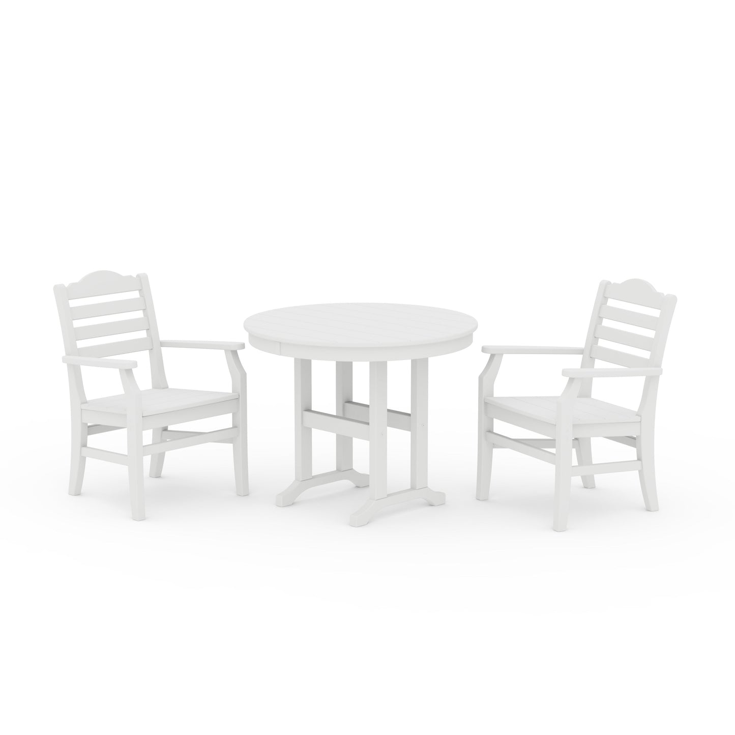 POLYWOOD Savannah 3-Piece Farmhouse Dining Set — White