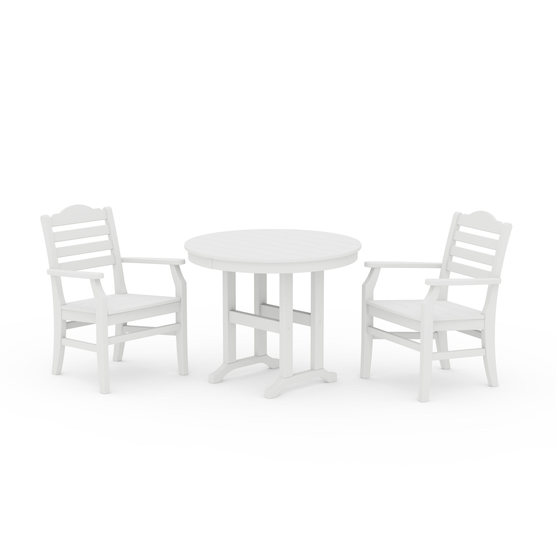 POLYWOOD Savannah 3-Piece Farmhouse Dining Set — White