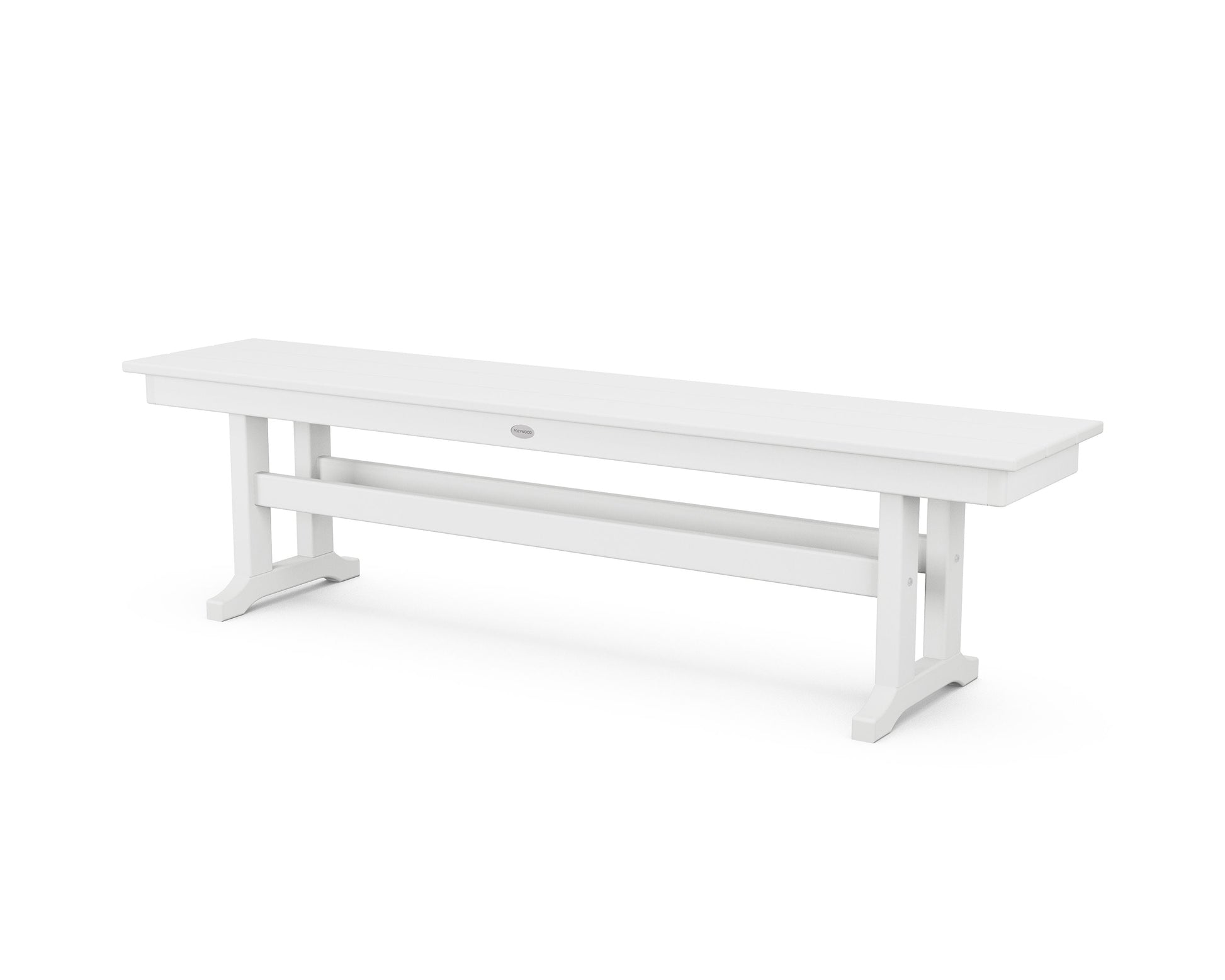 POLYWOOD Farmhouse 65" Side Bench — White