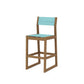 POLYWOOD EDGE Sling Bar Side Chair — Natural / Dupioni Aquamarine Sling