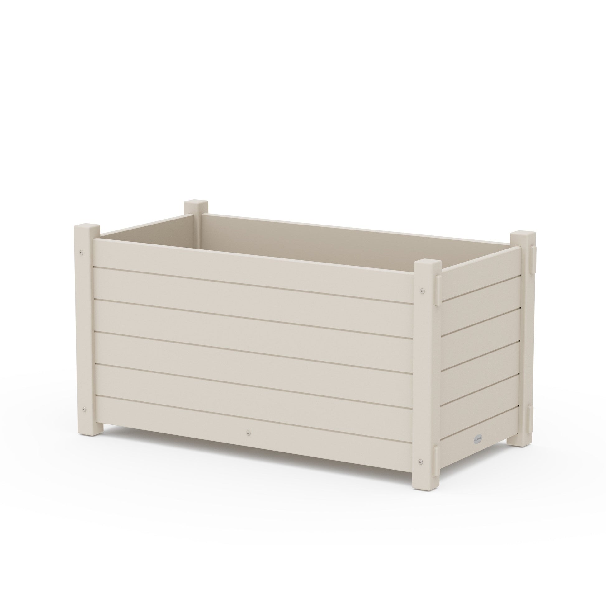 POLYWOOD Nautical Large Rectangle Double Planter Box — Sand