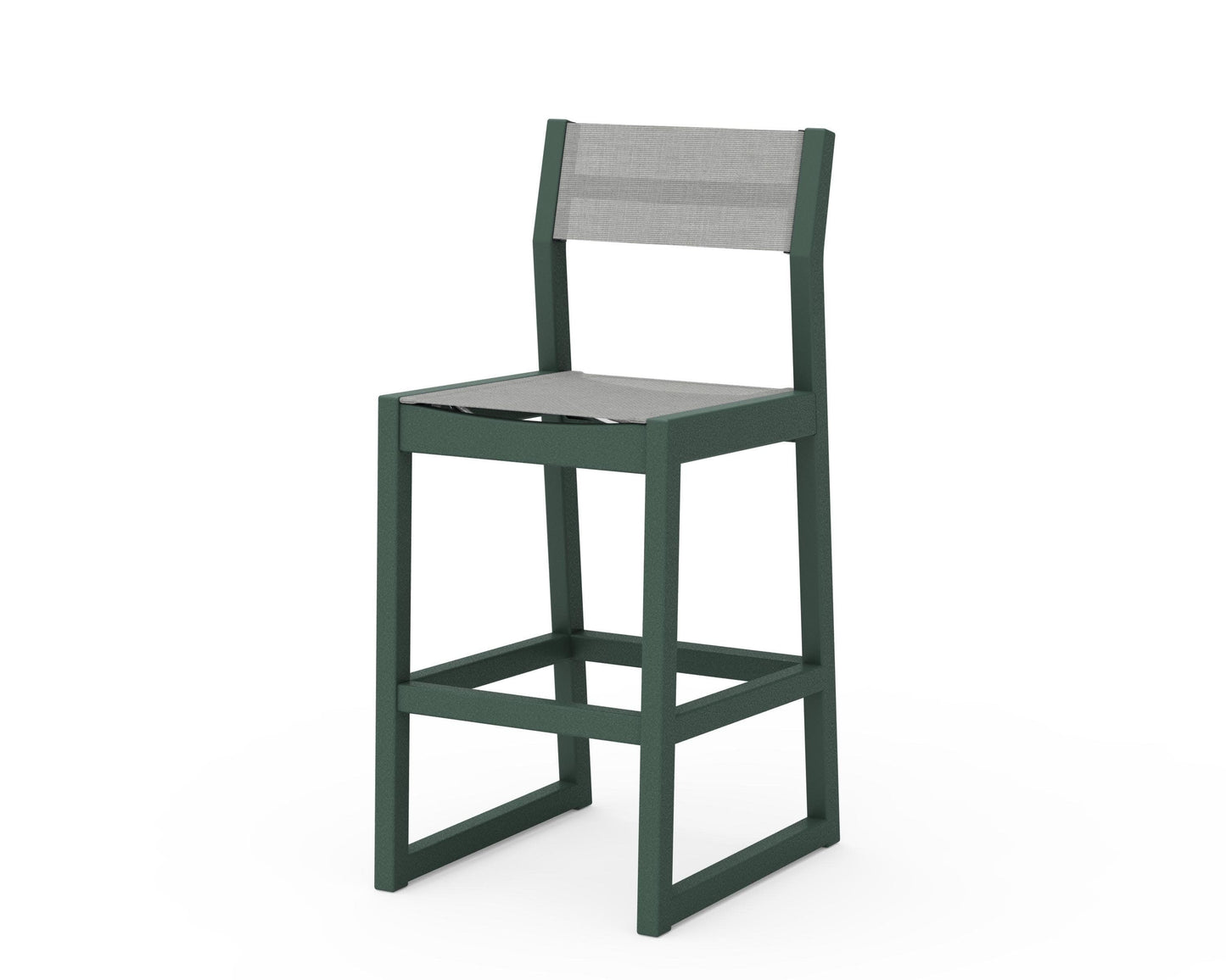 POLYWOOD EDGE Sling Bar Side Chair — Green / Metallic Sling