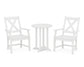 POLYWOOD Braxton 3-Piece Round Bistro Dining Set — White
