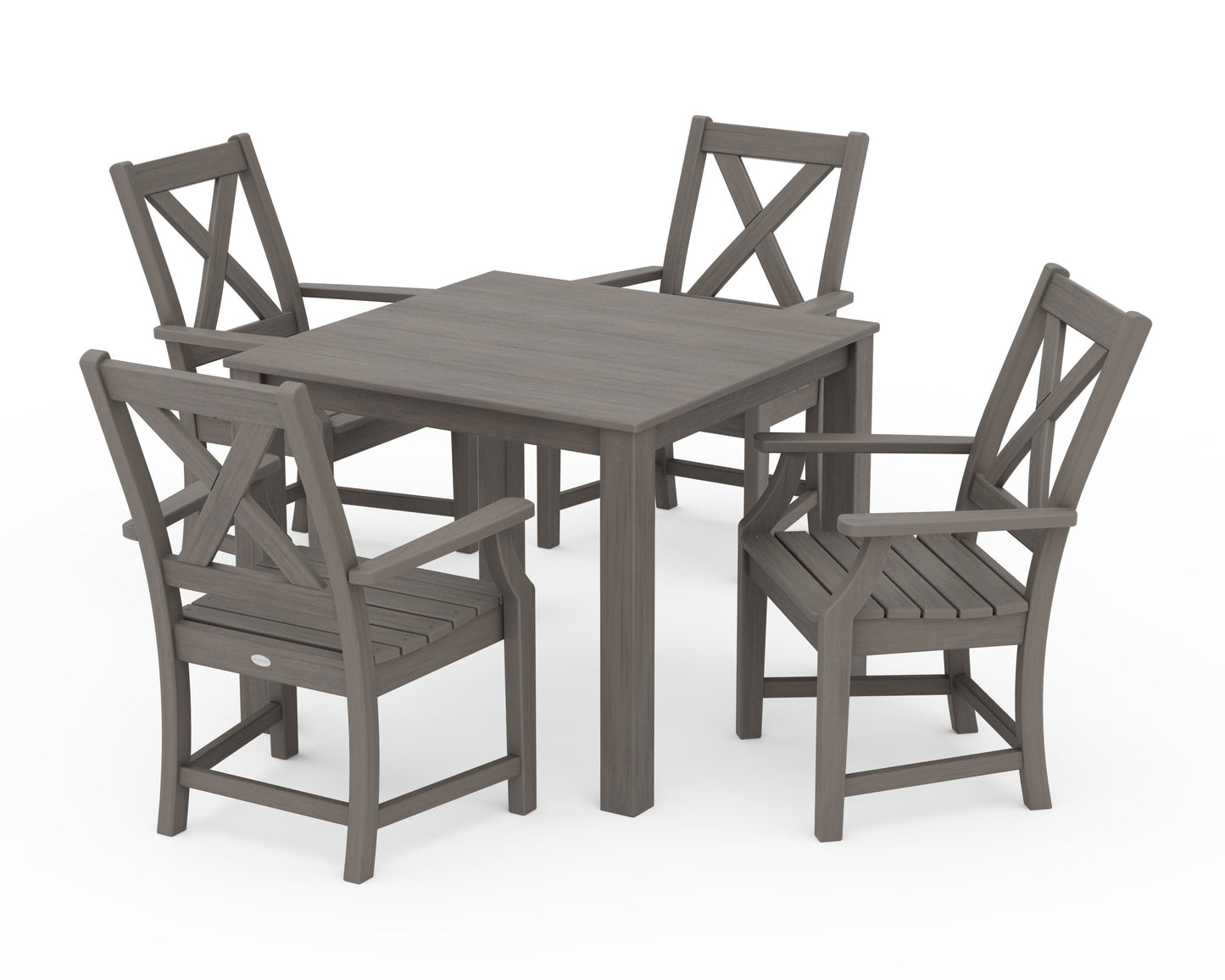 POLYWOOD Braxton 5-Piece Parsons Dining Set — Driftwood