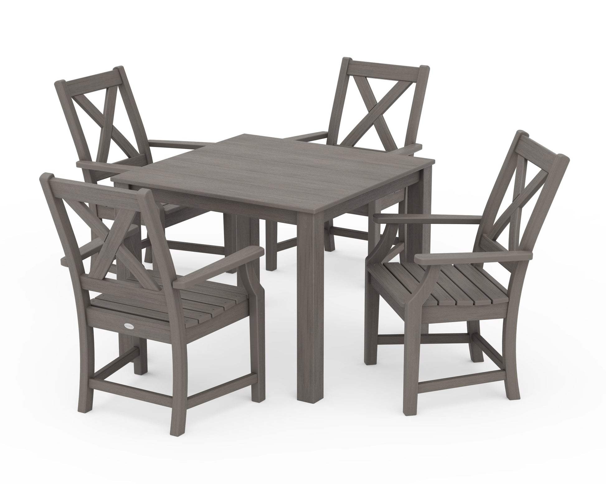 POLYWOOD Braxton 5-Piece Parsons Dining Set — Driftwood