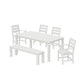POLYWOOD Lakeside 6-Piece Parsons Dining Set with Bench — Vintage White