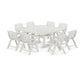POLYWOOD Nautical Lowback 9-Piece Square Farmhouse Dining Set with Trestle Legs — Vintage White
