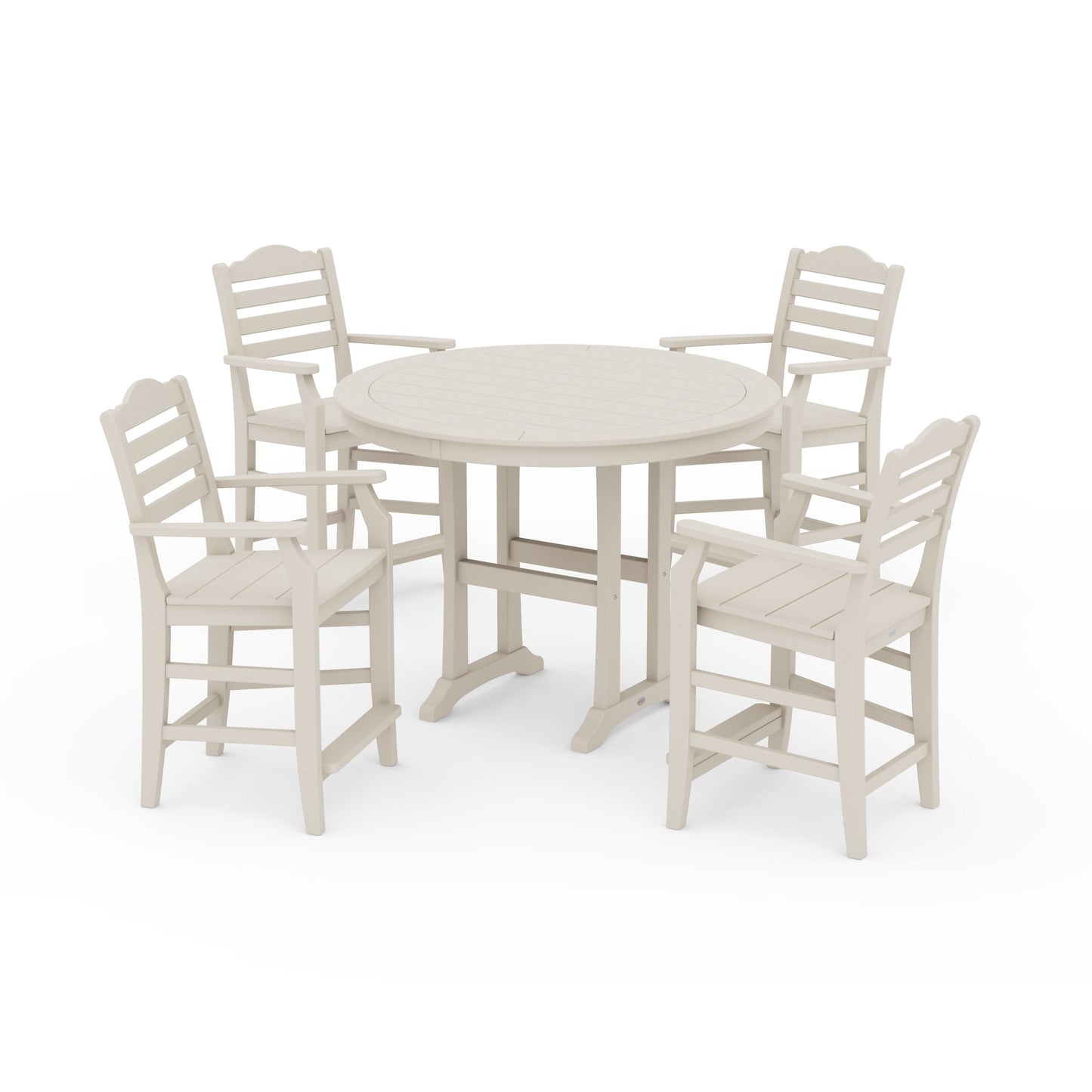 POLYWOOD Savannah 5-Piece Round Counter Set — Sand